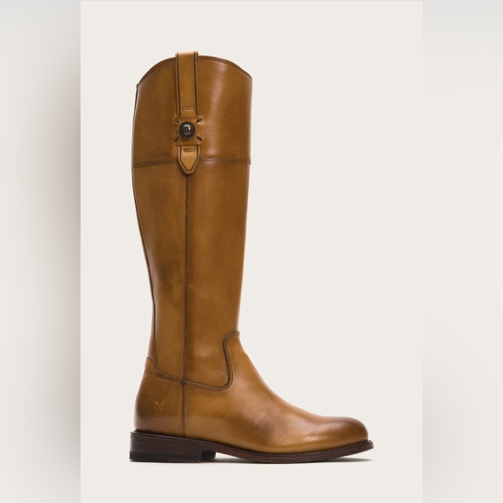Frye Jayden Button Tall Boots — Cognac, Size 9.5